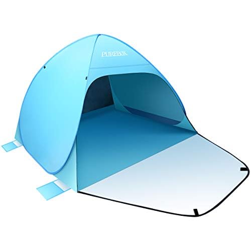 PUREBOX Pop-Up Beach Tent for 2-4 Person, Large Lightweight Sun Shelter Tent with Zipper Door, UV 50 Protection Sun Shadefor Garden BBQ and Hiking